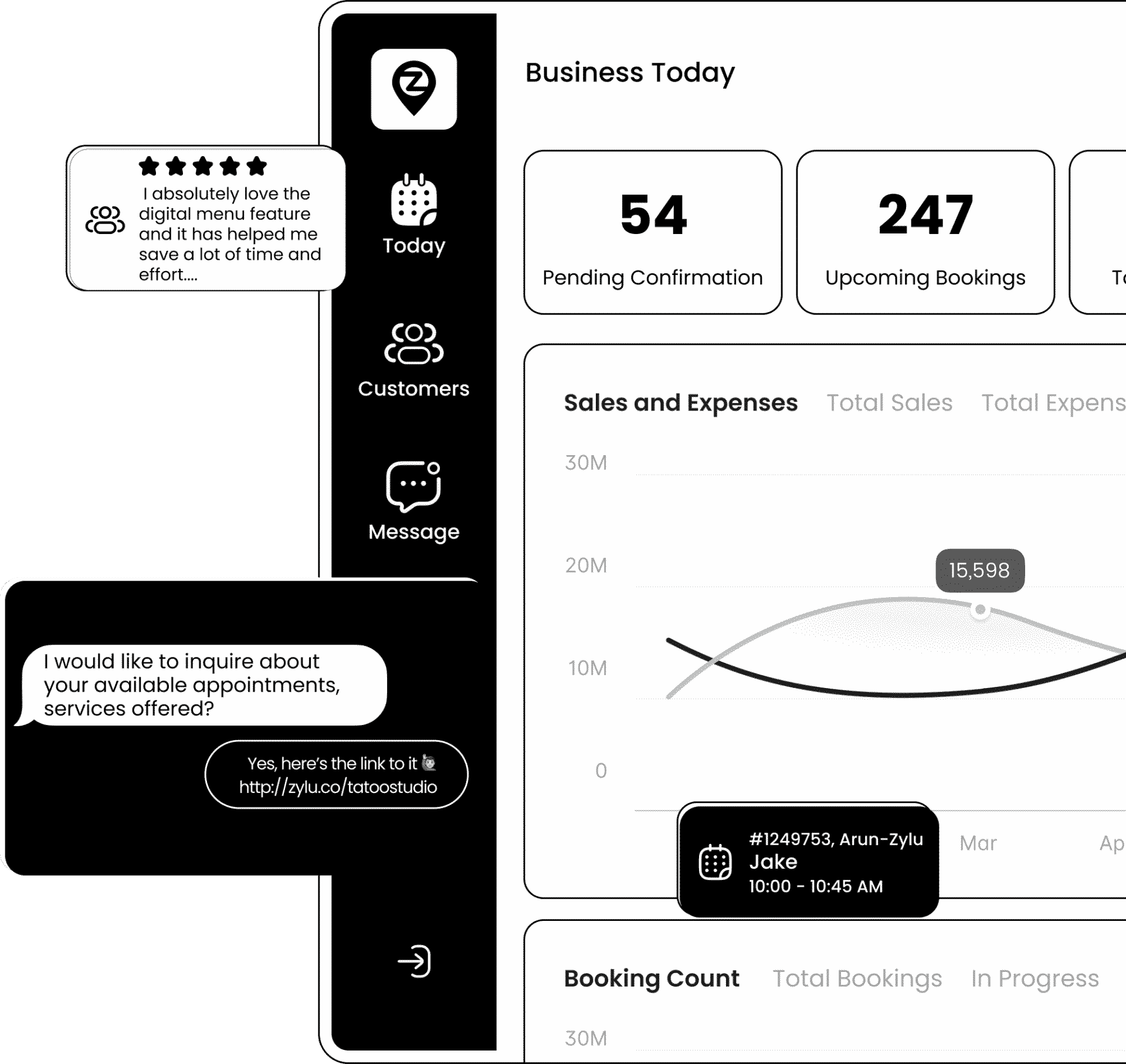 Zylu salon management dashboard